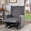 Landau - Contemporary Fabric Upholstered Swivel Recliner - Charcoal - Image 6