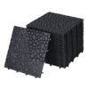 Interlocking Deck Tiles Plastic Waterproof Outdoor All Weather Anti-Slip Bathroom Shower Balcony Porch Strong Weight Capacity Upto 440 Lbs, Pebble Stone Pattern Pack Of 12 - Black - Image 17