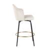 Ahoy - Contemporary Fixed Height Counter Stool Round Gold Footrest (Set of 2) - Cream / Black - Image 3
