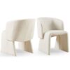 Modern Accent Chair White Single Sofa Chair, Upholstered Side Chair Teddy Comfy Chair For Dining Room / Bedroom / Living Room / Reception 1 Piece - Off White - Image 13