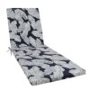 2 Piece Indoor / Outdoor Chaise Lounge Chair Cushion Set With Ties, Patio Seat Cushions For Lawn, Pool & Beach - Blue Leaf - Image 8