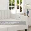 Elena - Twin Boucle Upholstered Daybed, Ribbed Tufted Backrest - Ivory - Image 5