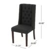 Contemporary Dining Chair (Set of 2) With Tufted Design - Charcoal - Image 4