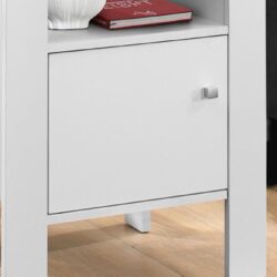 Accent Nightstand Side Table, Storage, Transitional - White