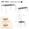 Modern 6 Piece Dining Table Set With Bench And Chairs For Dining Room Or Kitchen - Gray / White - Image 3