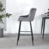 Counter Height Bar Stool, Metal Legs, Velvet Upholstered For Pub, Restaurant, Kitchen Island (Set of 2) - Black / Dark Gray - Image 4