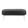 Chloe - Contemporary / Glam Bench - Chrome / Black - Image 5