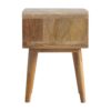 Curved Open Bedside Table - Brown Oak - Image 2