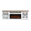 Hampton - Fireplace TV Stand Console For TVs Up To 100" - Jasmine Whitewash / Barnwood - Image 3
