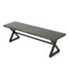 Modern Outdoor Aluminum Dining Bench With Steel Frame - Gray / Black - Image 4