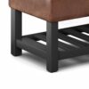 Cosmopolitan - Storage Ottoman Bench With Open Bottom - Distressed Saddle Brown - Image 5
