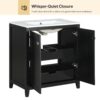 Freestanding Bathroom Vanity Combo With Ceramic Sink Shaker Style Vanities 2 Doors And 2 Drawers - Black - Image 9