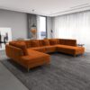Brooke - U Shape Corner Sofa - Orange - Image 8
