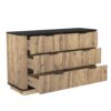 Modern 6 Drawer Cabinet With Metal Rounded Corners And Exquisite Handles Multi Functional Storage - Natural Wood - Image 19