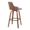 Stella - Mid-Century Modern Fixed Height Barstool With Swivel Square Footrest (Set of 2) - Walnut / Light Gray - Image 4