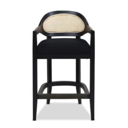 Americana - Mid-Century Modern Cane Back Counter Stool - Jet Black