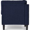 Mid-Century Modern Linen Corner Lounge Chair, Upholstered Indoor Chaise Lounge, Sleeper Sofa Bed - Blue - Image 6