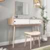 Rustic Entryway Console Table With Sliding White Doors And Wood Legs - Natural - Image 13