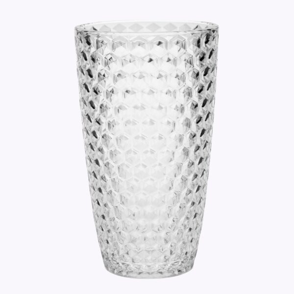Leading Ware Diamond Cut Acrylic Drinking Glasses (Set of 4), Bpa Free, 19Oz - Clear