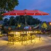 15 X 9 Ft Large Double Sided Rectangular Outdoor Twin Patio Market Umbrella With Light And Base - Red - Image 2