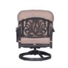 Club Swivel Chairs With Cushion, Quality Outdoor Patio Furniture - Black / Brown - Image 2