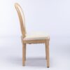 French Style Solid Wood Frame Antique Painting Linen Fabric Back Dining Chair (Set of 2) - Beige - Image 4