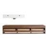 Modern Wall Mounted Bathroom Vanity With Resin Sink And Soft Close Drawer - Brown Ebony - Image 18