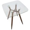 Clara - Mid-Century Modern Square Counter Table - Walnut / Clear - Image 5