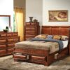 Lavita - King Drawers Storage Bed - Oak - Image 6