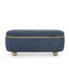 Modern Upholstered Storage Ottoman Bench With Seating - Dark Blue - Image 11