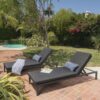 Navan - Modern Chaise Lounge Set With Water Resistant Cushions - Dark Gray - Image 3
