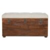 Linen Storage Trunk - Chestnut / White Linen - Image 10