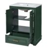 Bathroom Vanity With Ceramic Sink Combo, Modern Freestanding Storage Cabinet With Silver Handles, Soft Closing Doors - Green - Image 12