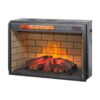 26" Infrared Quartz Heater Fireplace Insert -Woodlog Version With Brick - Antique Black - Image 6