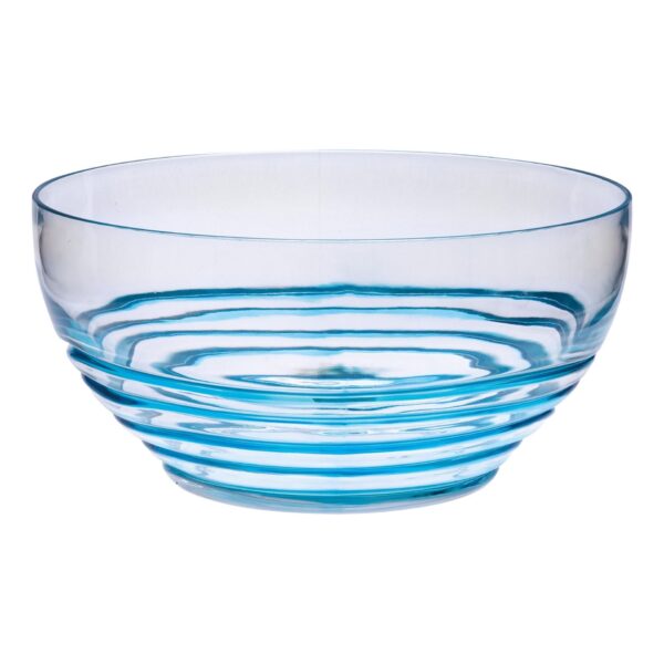 Swirl Acrylic Serving Bowls Unbreakable Large Plastic Bowls For Soup Salad And Snacks Bpa Free - Blue