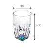 Rainbow Diamond Acrylic Glasses Drinking (Set of 4) Hi Ball 17Oz, Bpa Free Plastic Cocktail Glasses - Clear - Image 2