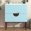 Bathroom Vanity Cabinet With Ceramic Sink Combo Set, Frame Modern Bathroom Storage Cabinet With 2 Drawers - Blue - Image 23