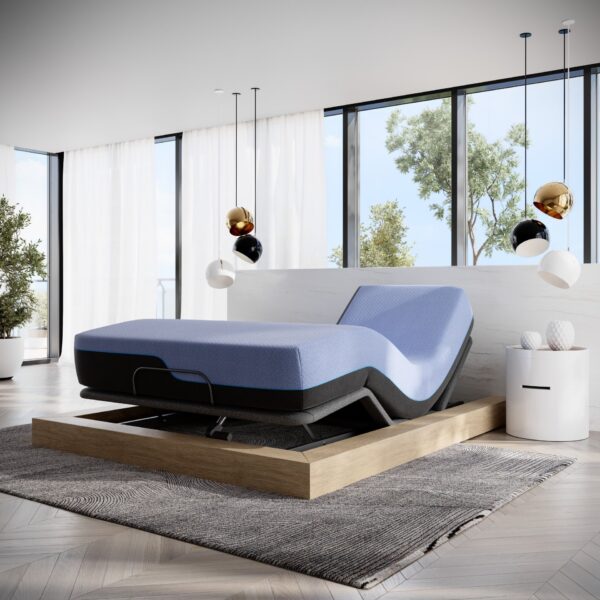 Refresh - 12" Queen Size Flex Head Hybrid Cooling Fast Responding Latex Foam And Coil Mattress - Blue