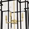 8 Light Metal Lantern Tiered Pendant Hanging Light Fixtures, Industrial Farmhouse Adjustable Height Chandeliers For Dining Room Hallway Foyer Entryway (E12 Bulbs Not Included) - Matte Black / Gold - Image 16
