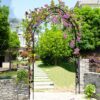 Metal Garden Arch Assemble Freely With 8 Styles Garden Arbor Trellis Climbing Plants Support Rose Arch - Black - Image 12