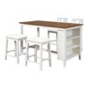 5 Pieces Counter Height Rustic Farmhouse Dining Room Wooden Bar Table Set With 2 Stools And 2 Chairs - White - Image 8
