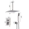 Luxury 12" Ceiling Mount Rainfall Shower System With Brass And Stainless Steel - Brushed Nickel - Image 4