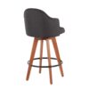 Ahoy - Contemporary Fixed Height Counter Stool With Bamboo Legs / Round Footrest (Set of 2) - Charcoal / Walnut - Image 4