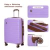 5 Piece Set (20"24"28 +A Travel Bag And A Toiletry Bag), Pp Hardshell Carry On Luggage Set With Tsa Lock Carry On Suitcase Luggage Durable Suitcase - Purple - Image 11
