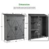 Outdoor Storage Shed With Lockable Door, Wooden Tool Storage Shed With Detachable Shelves & Pitch Roof - Gray - Image 12