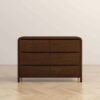 Lionel - Mid-Century Modern Solid Wood 6 Drawer Dresser - Brown - Image 8