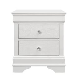 Shaker - Crocodile Metallic Nightstand - White