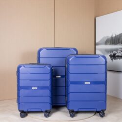Hardshell Suitcase Spinner Wheels Pp Luggage Sets Lightweight Suitcase With Tsa Lock, 3 Piece Set (20/24/28) - Navy