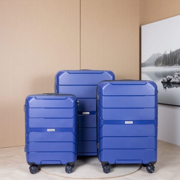 Hardshell Suitcase Spinner Wheels Pp Luggage Sets Lightweight Suitcase With Tsa Lock, 3 Piece Set (20/24/28) - Navy