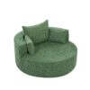360° Swivel Chair Accent Barrel Chair Swivel Round Sofa Chair With 3 Removable Pillows For Living Room, Office And Hotel - Green - Image 18
